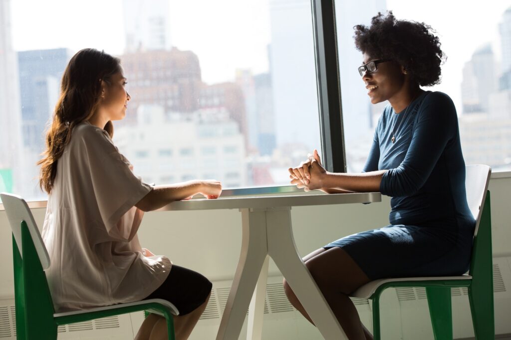 One professional woman mentoring another